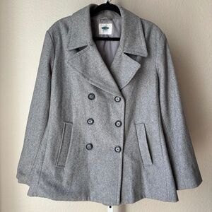 Old Navy Women's Wool Blend Peacoat Double Breasted Jacket